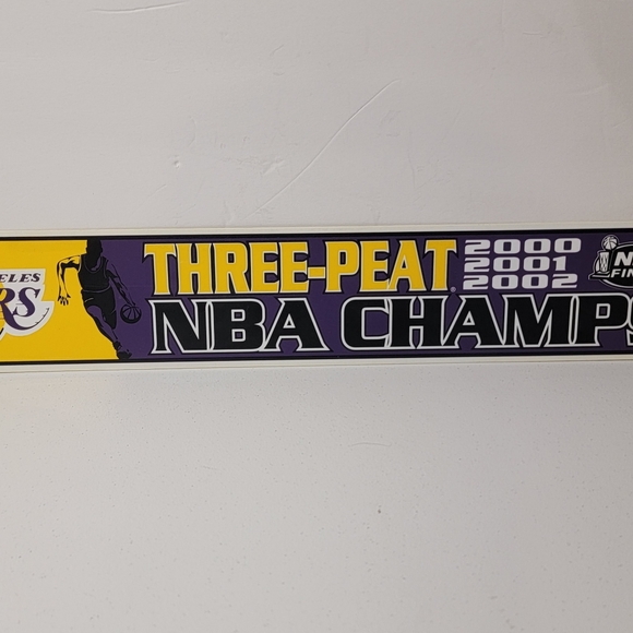 LOS ANGELES LAKERS 3-PEAT NBA FINALS CHAMPS 2000 2001 2002 SIGN - Picture 2 of 6